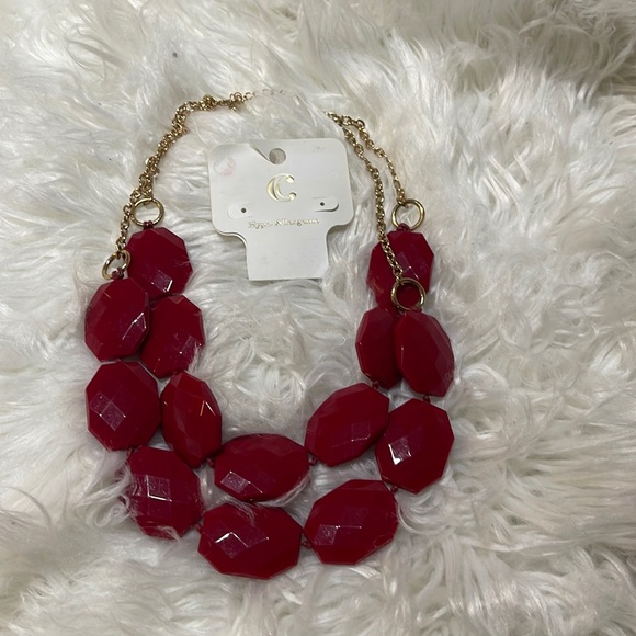 Charming Charlie Jewelry - Charming Charlie Red Double Row Necklace*Available 9/5*